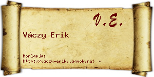 Váczy Erik névjegykártya