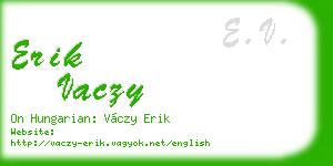 erik vaczy business card