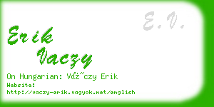 erik vaczy business card